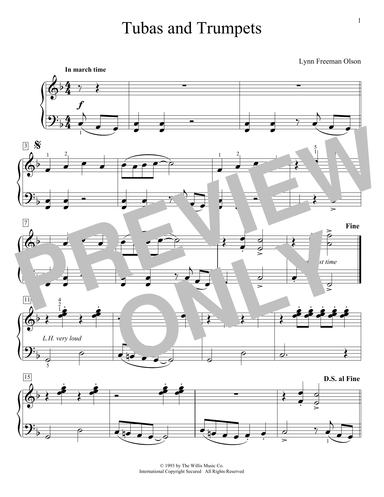 Lynn Freeman Olson Tubas And Trumpets Sheet Music Notes & Chords for Educational Piano - Download or Print PDF