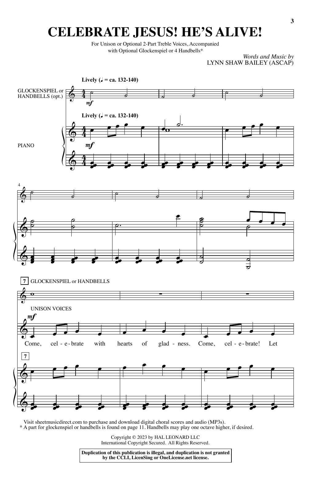 Lynn Shaw Bailey Celebrate Jesus! He's Alive! Sheet Music Notes & Chords for Choir - Download or Print PDF
