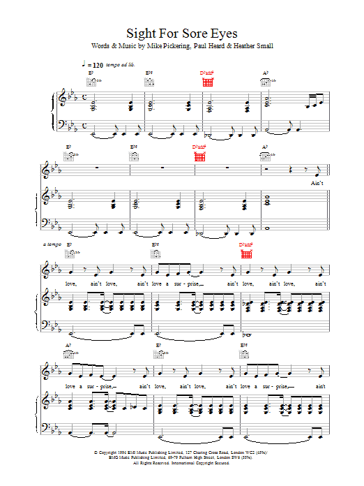 M People Sight For Sore Eyes Sheet Music Notes & Chords for Piano, Vocal & Guitar - Download or Print PDF