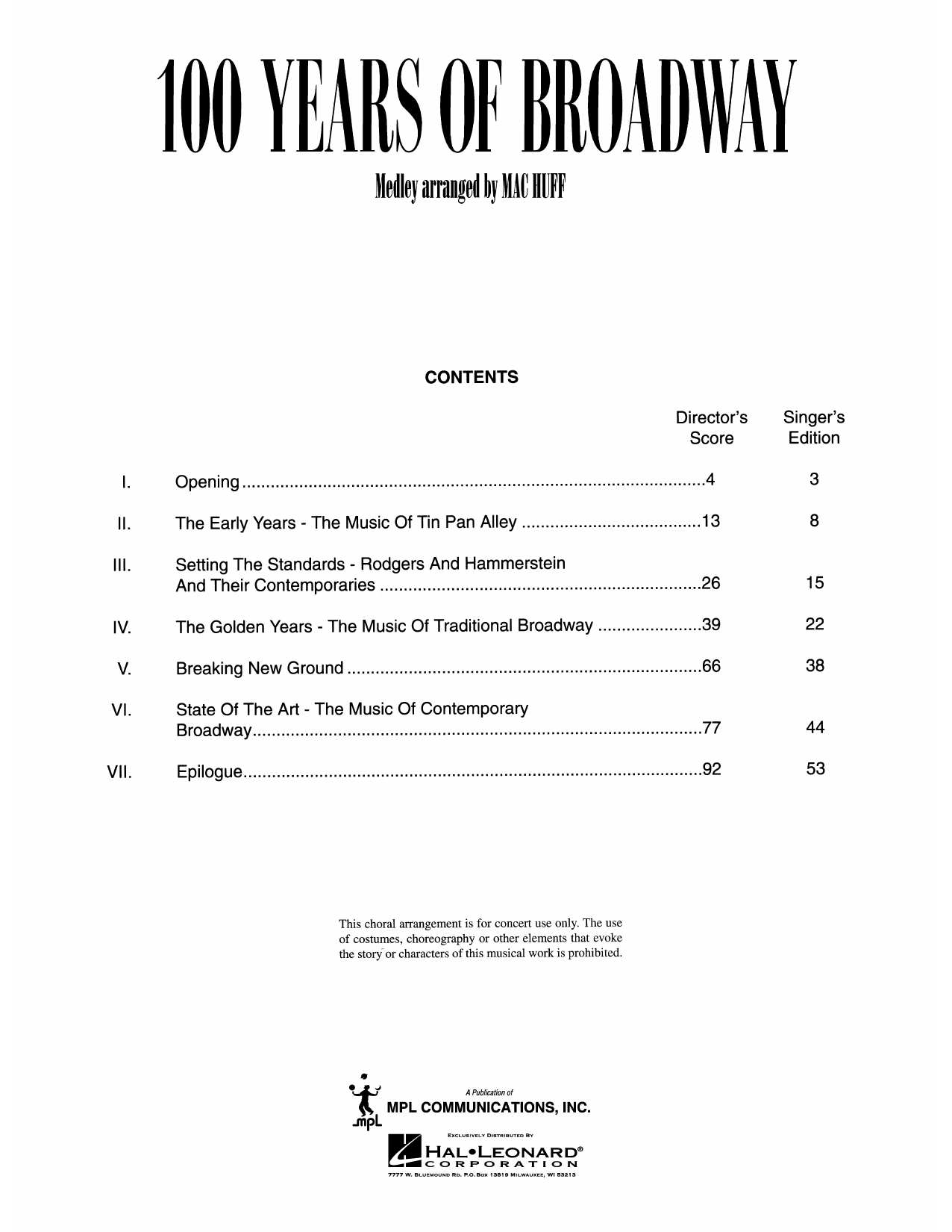 Mac Huff 100 Years of Broadway Sheet Music Notes & Chords for Choir - Download or Print PDF