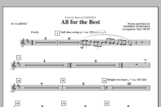 Mac Huff All For The Best - Bb Clarinet Sheet Music Notes & Chords for Choir Instrumental Pak - Download or Print PDF