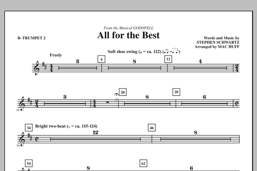 Mac Huff All For The Best - Bb Trumpet 2 Sheet Music Notes & Chords for Choir Instrumental Pak - Download or Print PDF Mac Huff All For The Best - Bb Trumpet 2 Sheet Music Notes & Chords for Choir Instrumental Pak - Download or Print PDF