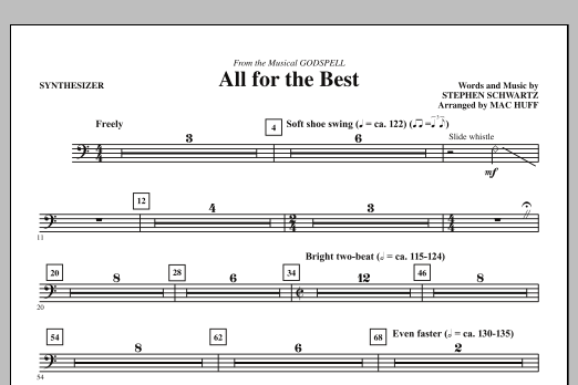 Mac Huff All For The Best - Synthesizer Sheet Music Notes & Chords for Choir Instrumental Pak - Download or Print PDF