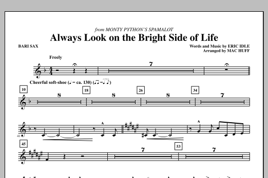 Mac Huff Always Look On The Bright Side Of Life - Bari Sax Sheet Music Notes & Chords for Choir Instrumental Pak - Download or Print PDF