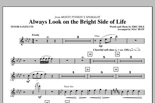 Mac Huff Always Look On The Bright Side Of Life - Tenor Sax/Flute Sheet Music Notes & Chords for Choir Instrumental Pak - Download or Print PDF