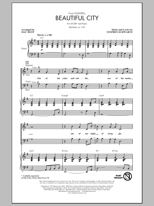 Mac Huff Beautiful City Sheet Music Notes & Chords for SATB - Download or Print PDF