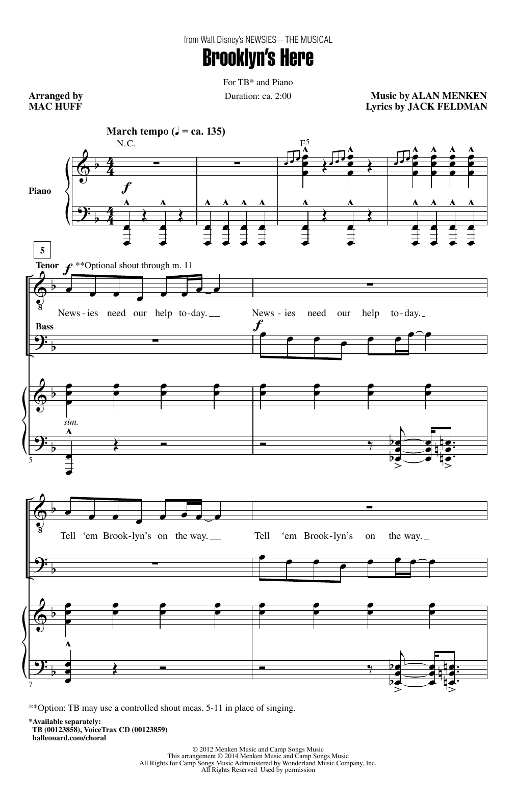 Mac Huff Brooklyn's Here Sheet Music Notes & Chords for TB - Download or Print PDF