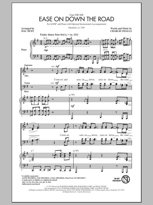Mac Huff Ease On Down The Road Sheet Music Notes & Chords for 2-Part Choir - Download or Print PDF