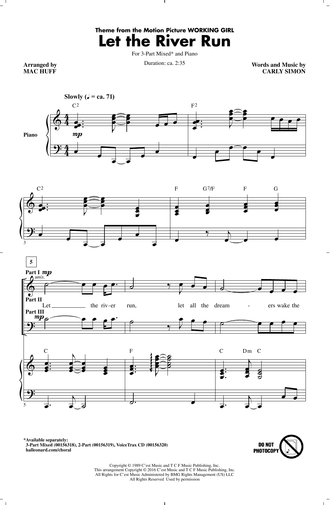 Mac Huff Let The River Run Sheet Music Notes & Chords for 3-Part Mixed - Download or Print PDF