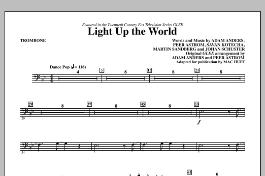 Mac Huff Light Up The World - Trombone Sheet Music Notes & Chords for Choir Instrumental Pak - Download or Print PDF