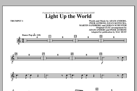 Mac Huff Light Up The World - Trumpet 1 Sheet Music Notes & Chords for Choir Instrumental Pak - Download or Print PDF