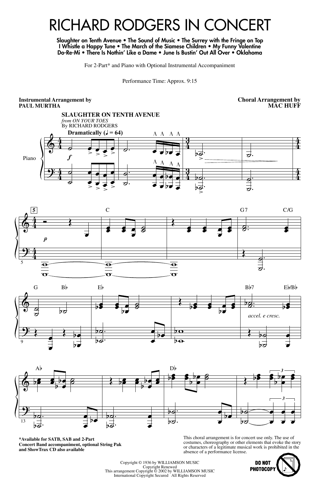 Mac Huff Richard Rodgers in Concert (Medley) Sheet Music Notes & Chords for 2-Part Choir - Download or Print PDF