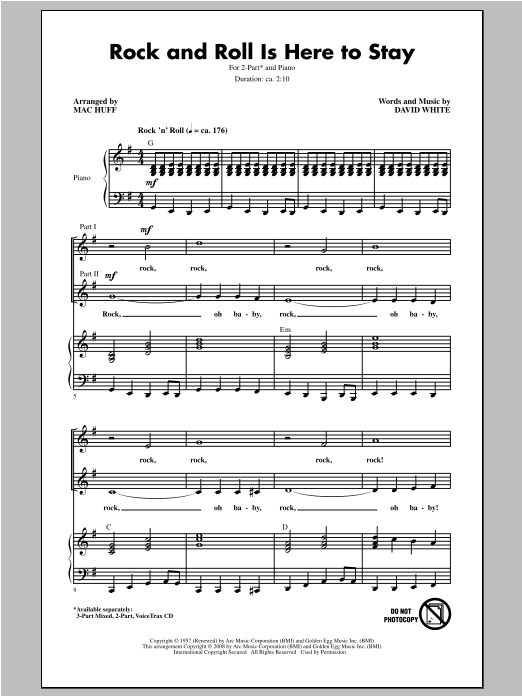 Mac Huff Rock And Roll Is Here To Stay Sheet Music Notes & Chords for 3-Part Mixed - Download or Print PDF