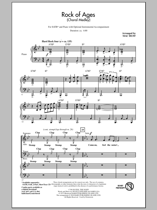Mac Huff Rock Of Ages (Choral Medley) Sheet Music Notes & Chords for SAB - Download or Print PDF