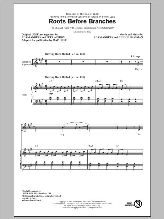 Mac Huff Roots Before Branches Sheet Music Notes & Chords for SSA - Download or Print PDF