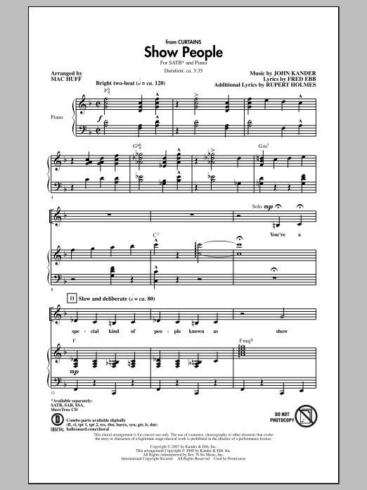 Mac Huff Show People Sheet Music Notes & Chords for SATB - Download or Print PDF Mac Huff Show People Sheet Music Notes & Chords for SATB - Download or Print PDF