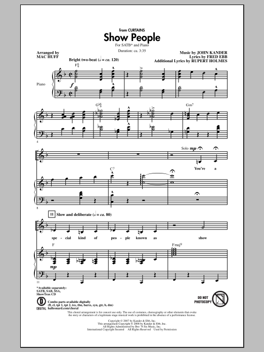 Mac Huff Show People Sheet Music Notes & Chords for SATB - Download or Print PDF