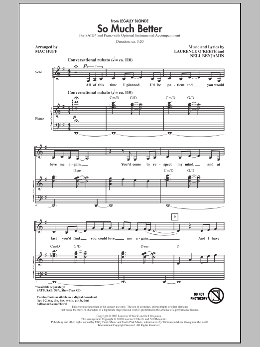 Mac Huff So Much Better (from Legally Blonde) Sheet Music Notes & Chords for SAB - Download or Print PDF