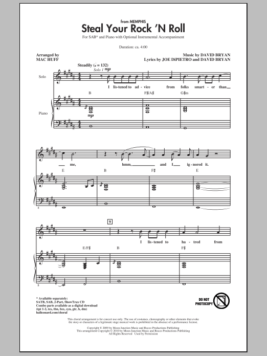 Mac Huff Steal Your Rock 'N Roll Sheet Music Notes & Chords for 2-Part Choir - Download or Print PDF