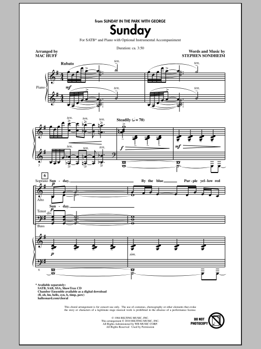 Mac Huff Sunday Sheet Music Notes & Chords for SSA - Download or Print PDF