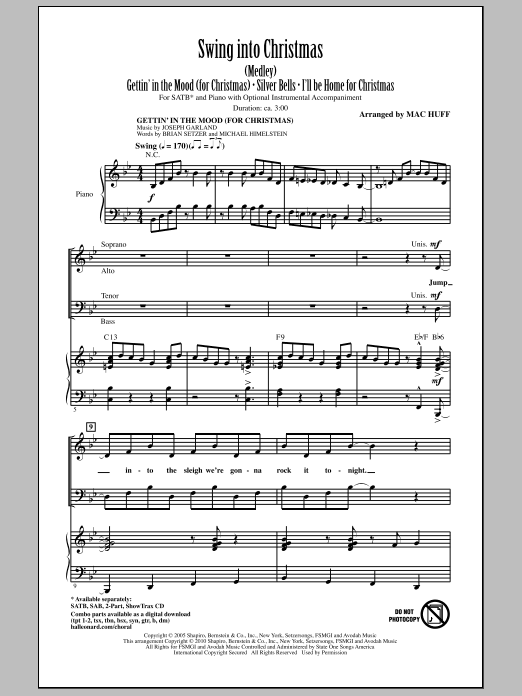 Mac Huff Swing Into Christmas (Medley) Sheet Music Notes & Chords for SAB - Download or Print PDF