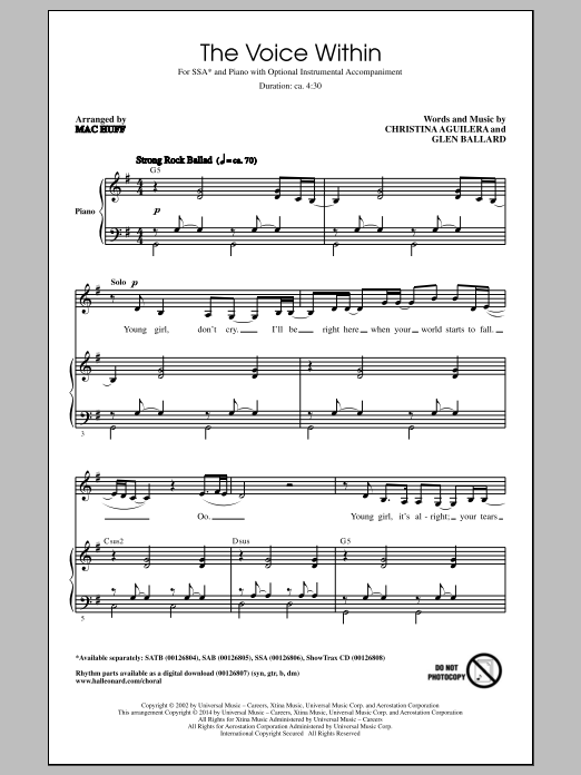 Mac Huff The Voice Within Sheet Music Notes & Chords for SATB - Download or Print PDF