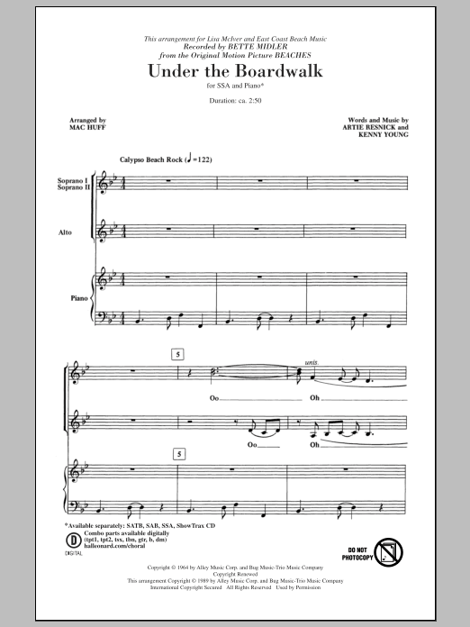 The Drifters Under The Boardwalk (arr. Mac Huff) Sheet Music Notes & Chords for SAB - Download or Print PDF