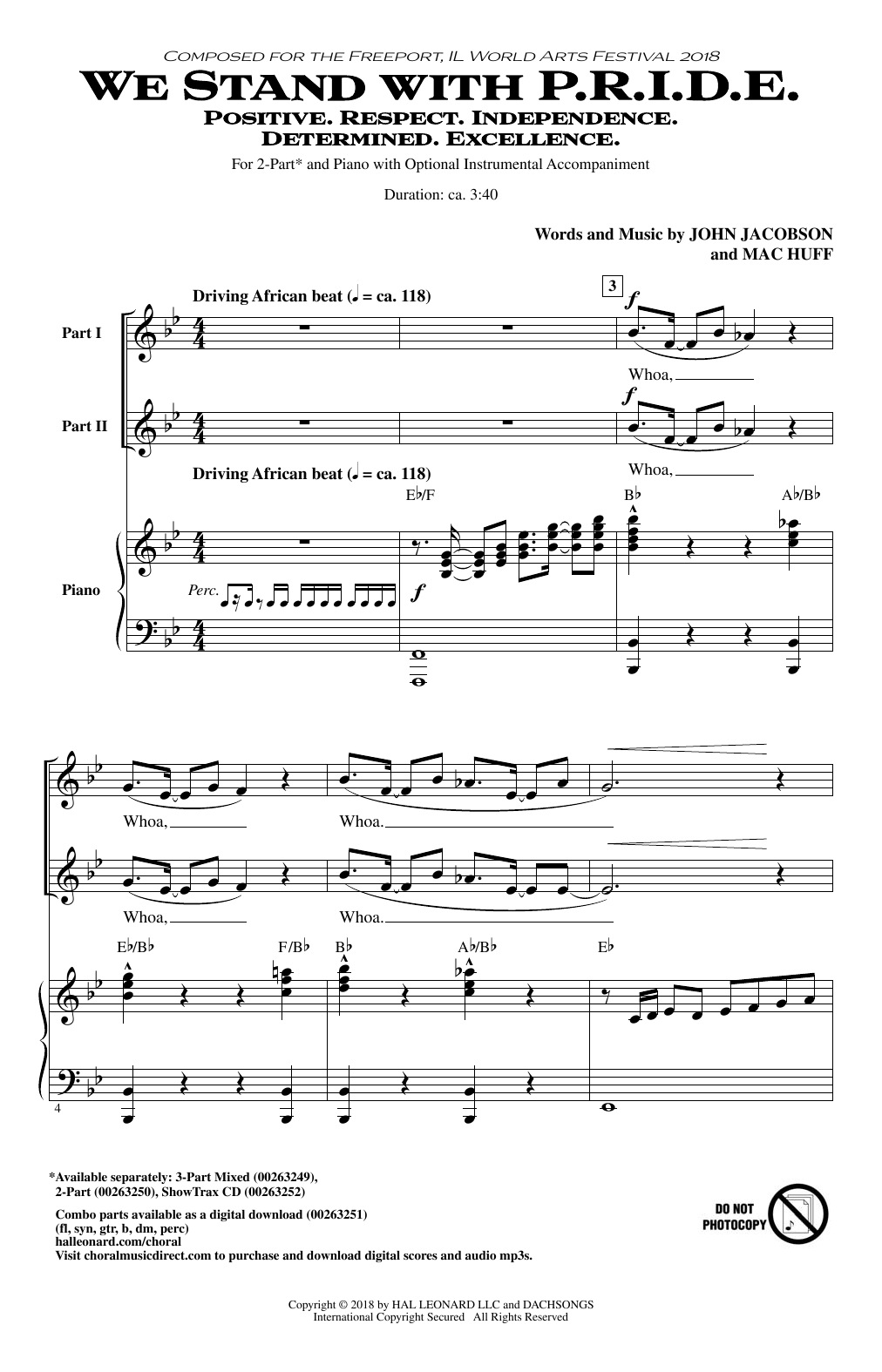 Mac Huff We Stand With P.R.I.D.E. Sheet Music Notes & Chords for 3-Part Mixed - Download or Print PDF