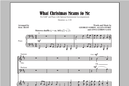 Mac Huff What Christmas Means To Me Sheet Music Notes & Chords for 2-Part Choir - Download or Print PDF