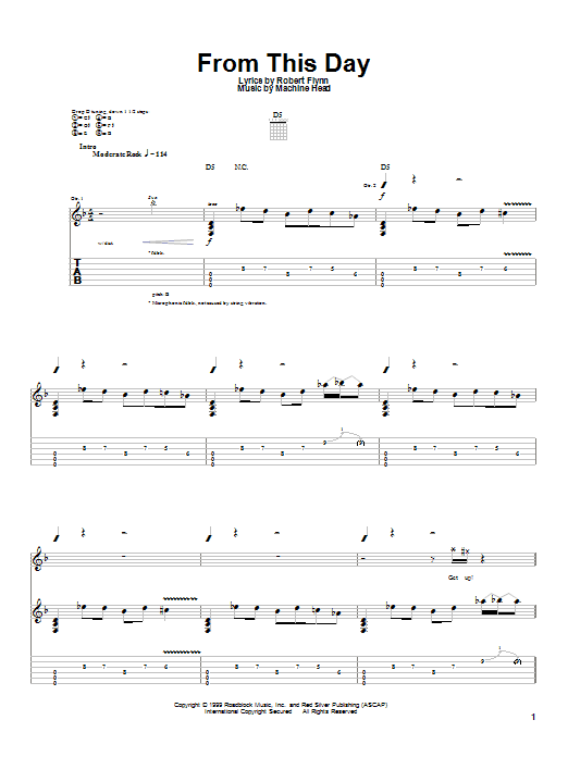 Machine Head From This Day Sheet Music Notes & Chords for Guitar Tab - Download or Print PDF
