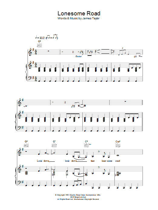 Madeleine Peyroux That Lonesome Road Sheet Music Notes & Chords for Piano, Vocal & Guitar (Right-Hand Melody) - Download or Print PDF