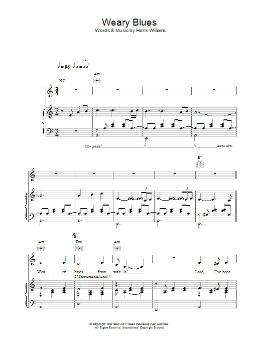 Madeleine Peyroux Weary Blues Sheet Music Notes & Chords for Piano, Vocal & Guitar (Right-Hand Melody) - Download or Print PDF