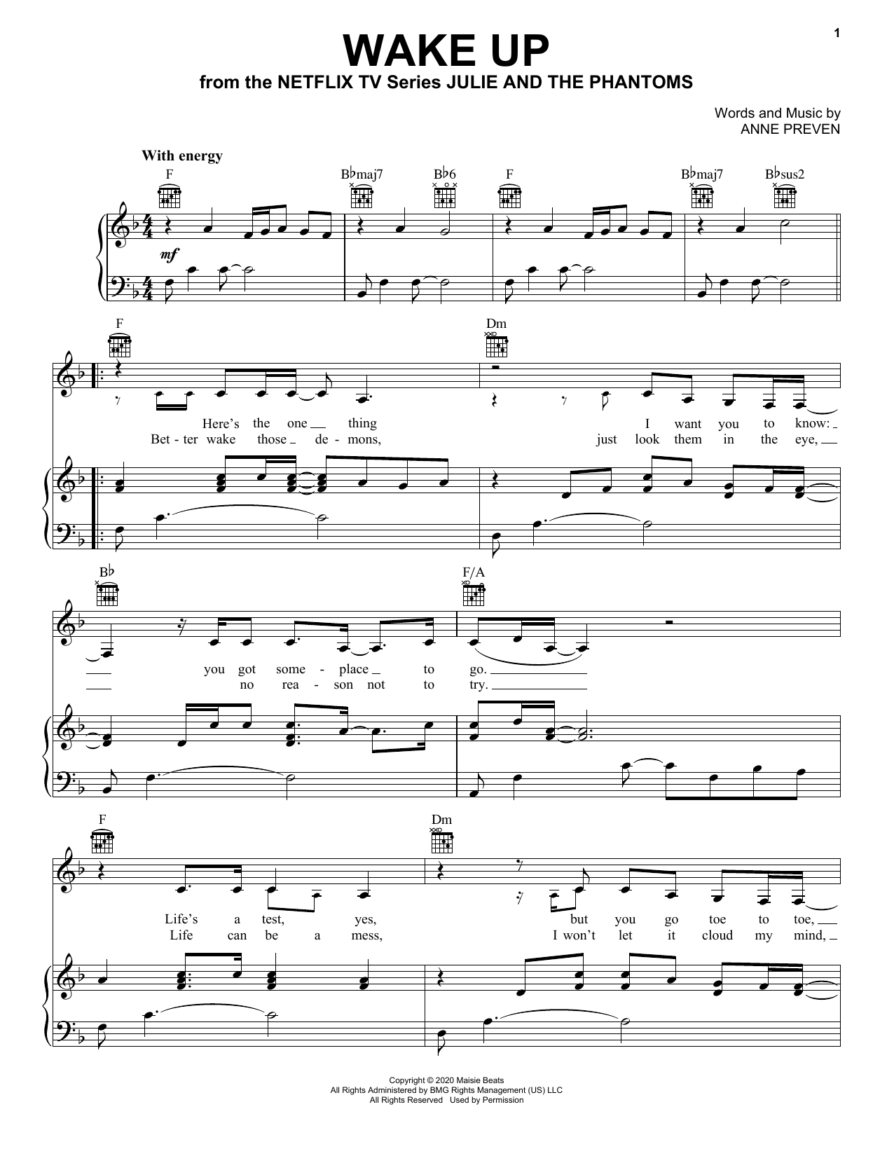 Madison Reyes Wake Up (from Julie and the Phantoms) Sheet Music Notes & Chords for Super Easy Piano - Download or Print PDF