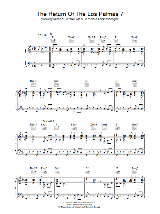 Madness Return Of The Los Palmas 7 Sheet Music Notes & Chords for Piano - Download or Print PDF Madness Return Of The Los Palmas 7 Sheet Music Notes & Chords for Piano - Download or Print PDF