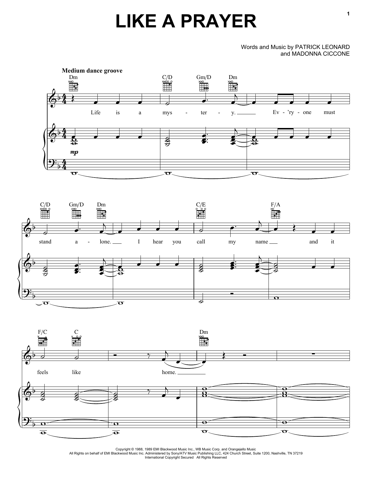 Madonna Like A Prayer Sheet Music Notes & Chords for Alto Saxophone - Download or Print PDF