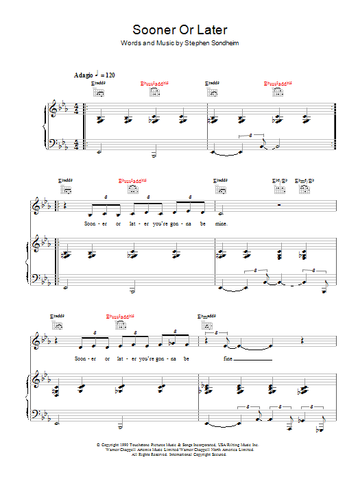 Madonna Sooner Or Later Sheet Music Notes & Chords for Piano, Vocal & Guitar - Download or Print PDF