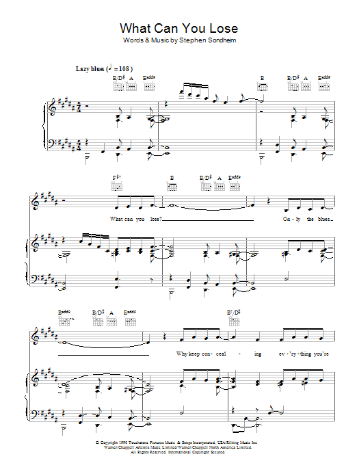Madonna What Can You Lose? Sheet Music Notes & Chords for Piano, Vocal & Guitar (Right-Hand Melody) - Download or Print PDF