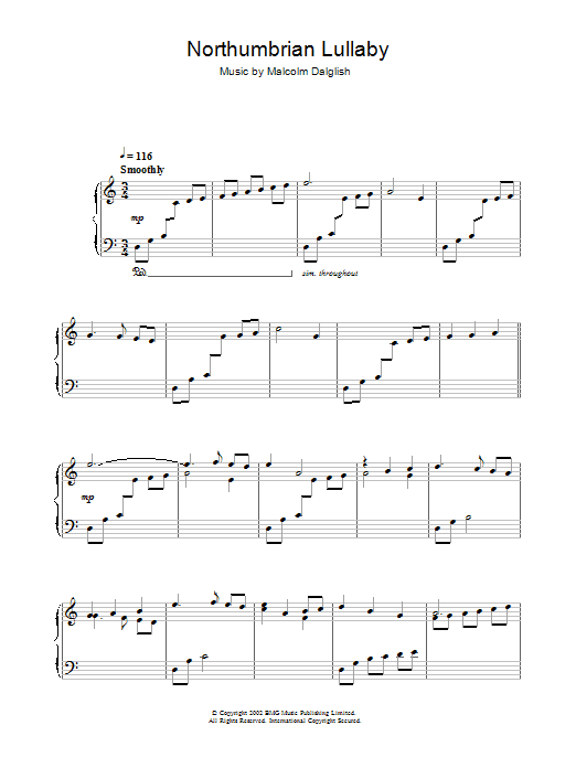Malcolm Dalglish Northumbrian Lullabye Sheet Music Notes & Chords for Piano - Download or Print PDF Malcolm Dalglish Northumbrian Lullabye Sheet Music Notes & Chords for Piano - Download or Print PDF