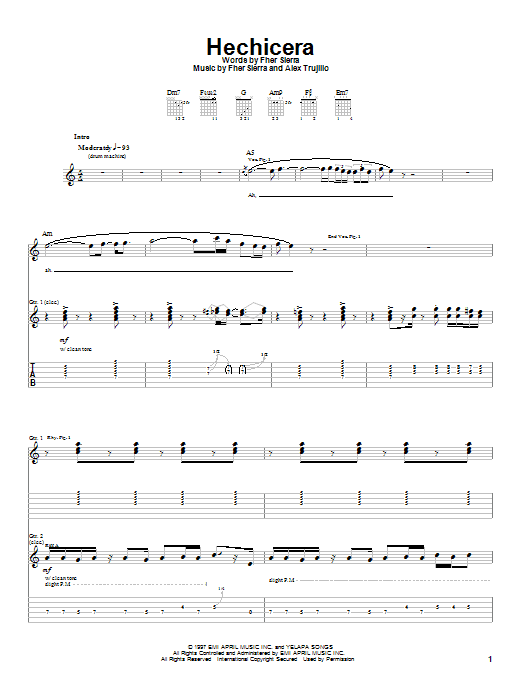 Mana Hechicera Sheet Music Notes & Chords for Guitar Tab - Download or Print PDF Mana Hechicera Sheet Music Notes & Chords for Guitar Tab - Download or Print PDF