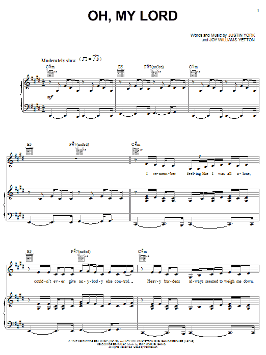 Mandisa Oh, My Lord Sheet Music Notes & Chords for Piano, Vocal & Guitar (Right-Hand Melody) - Download or Print PDF Mandisa Oh, My Lord Sheet Music Notes & Chords for Piano, Vocal & Guitar (Right-Hand Melody) - Download or Print PDF
