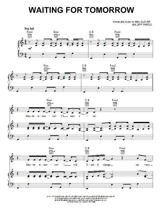 Mandisa Waiting For Tomorrow Sheet Music Notes & Chords for Piano, Vocal & Guitar (Right-Hand Melody) - Download or Print PDF Mandisa Waiting For Tomorrow Sheet Music Notes & Chords for Piano, Vocal & Guitar (Right-Hand Melody) - Download or Print PDF