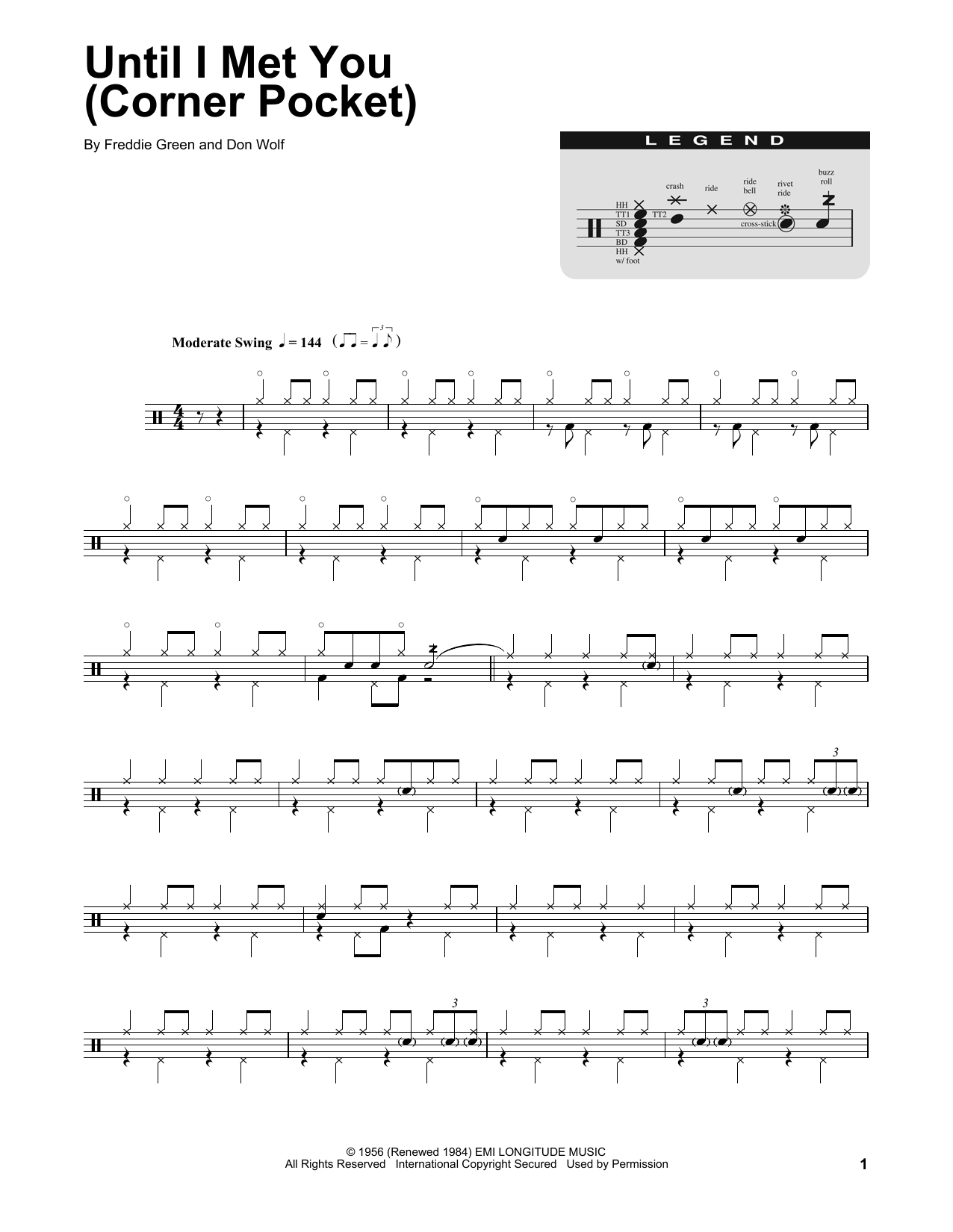 Manhattan Transfer Until I Met You (Corner Pocket) Sheet Music Notes & Chords for Drums Transcription - Download or Print PDF