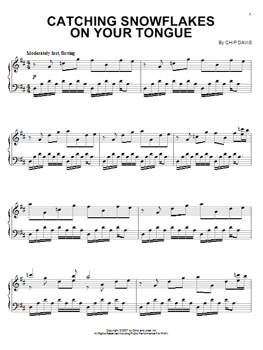 Mannheim Steamroller Catching Snowflakes On Your Tongue Sheet Music Notes & Chords for Piano - Download or Print PDF
