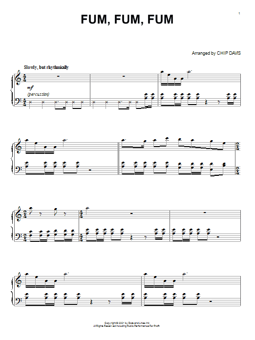 Mannheim Steamroller Fum, Fum, Fum Sheet Music Notes & Chords for Piano - Download or Print PDF