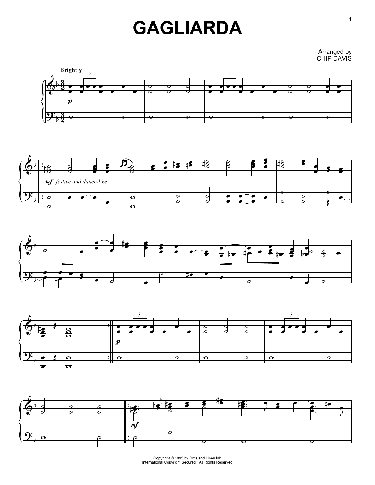 Mannheim Steamroller Gagliarda Sheet Music Notes & Chords for Piano Solo - Download or Print PDF