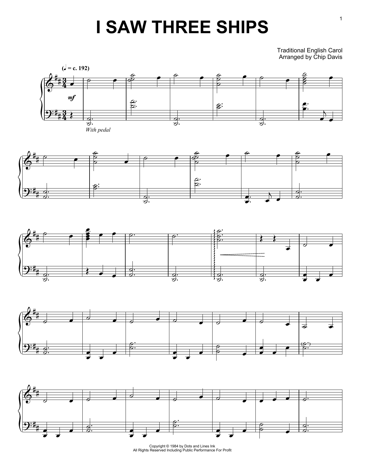 Mannheim Steamroller I Saw Three Ships Sheet Music Notes & Chords for Piano Solo - Download or Print PDF