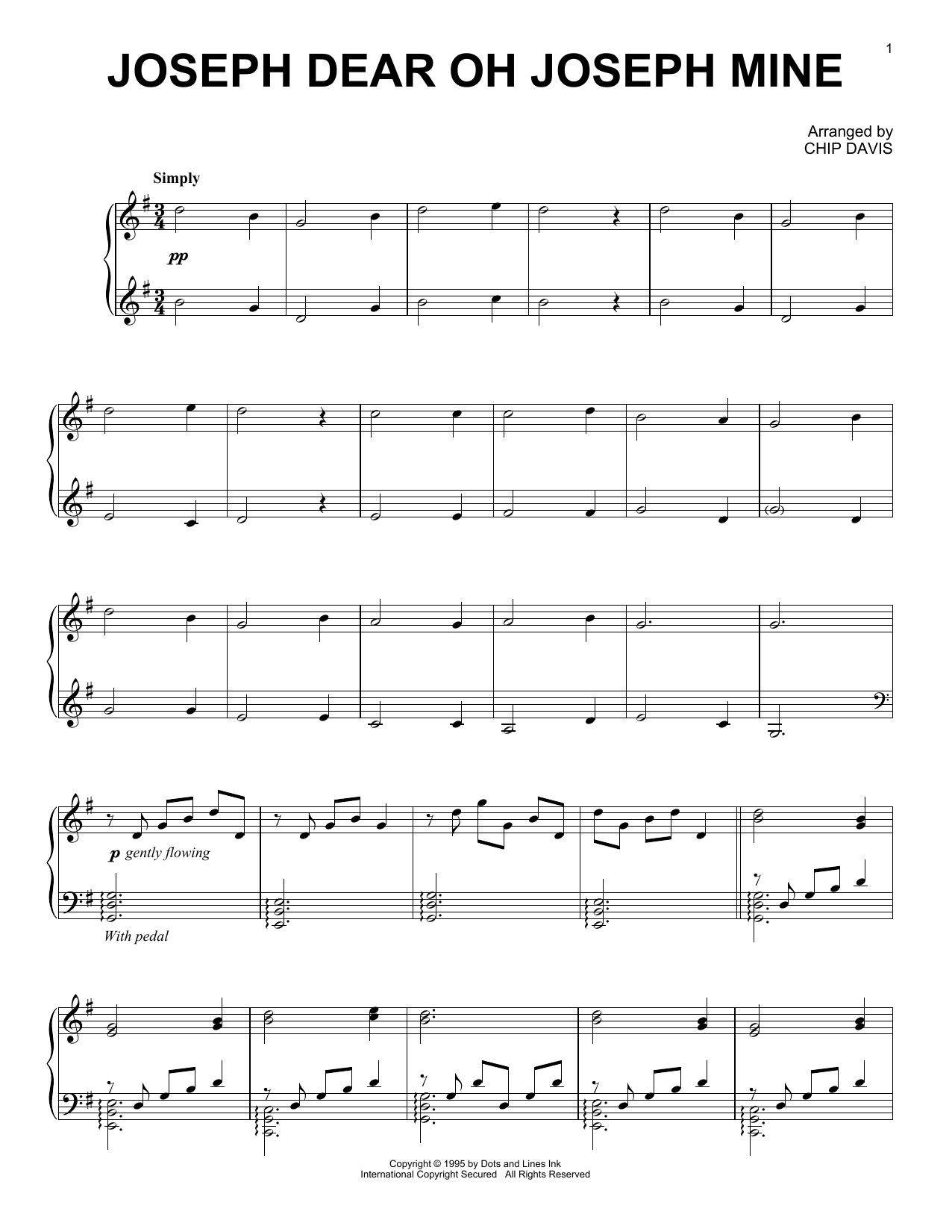 Mannheim Steamroller Joseph Dear Oh Joseph Mine Sheet Music Notes & Chords for Piano Solo - Download or Print PDF