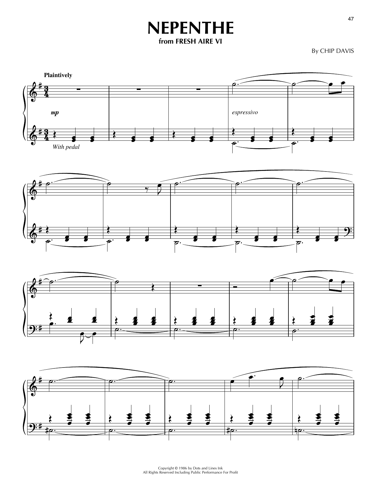 Mannheim Steamroller Nepenthe Sheet Music Notes & Chords for Piano Solo - Download or Print PDF