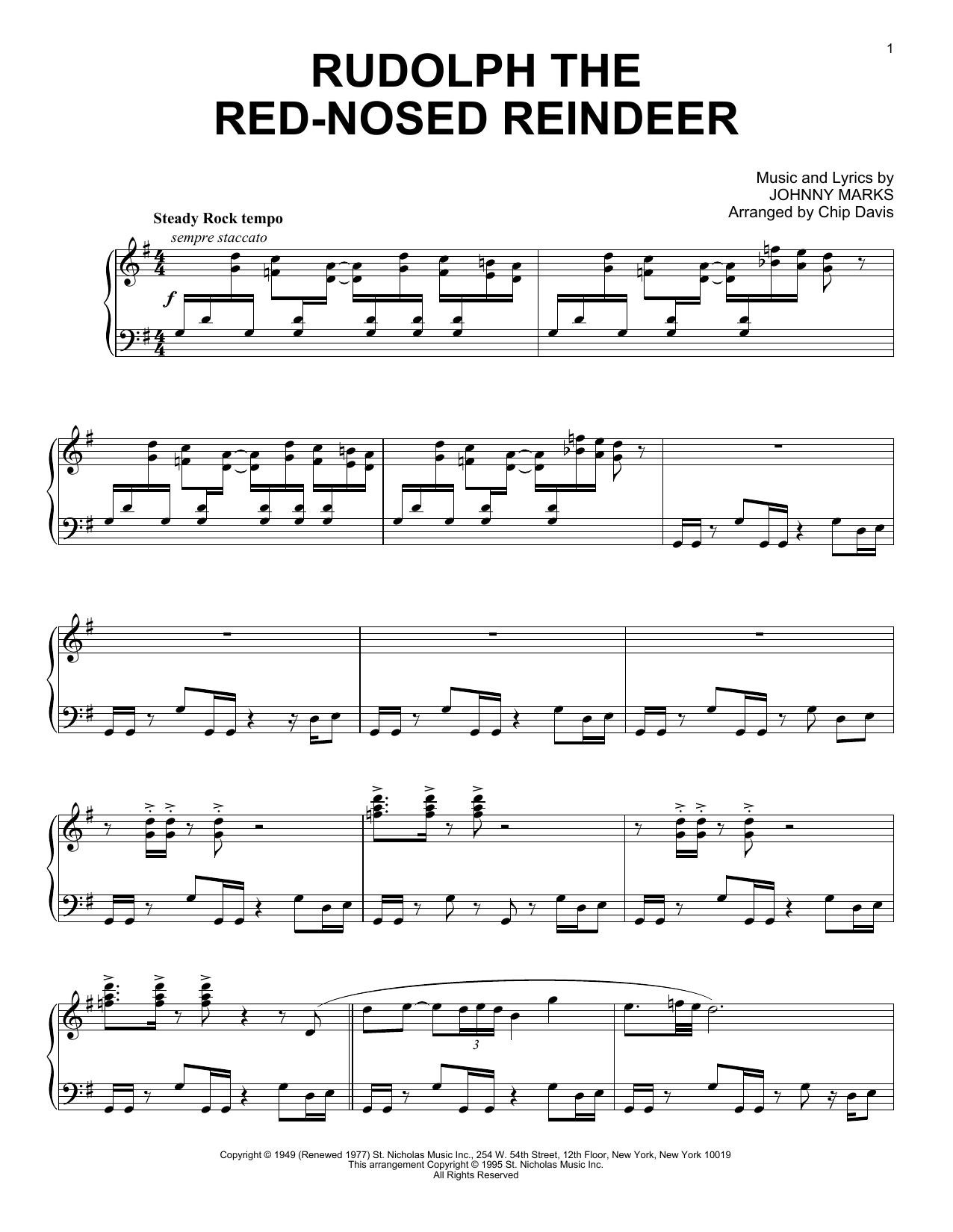 Mannheim Steamroller Rudolph The Red-Nosed Reindeer Sheet Music Notes & Chords for Piano Solo - Download or Print PDF