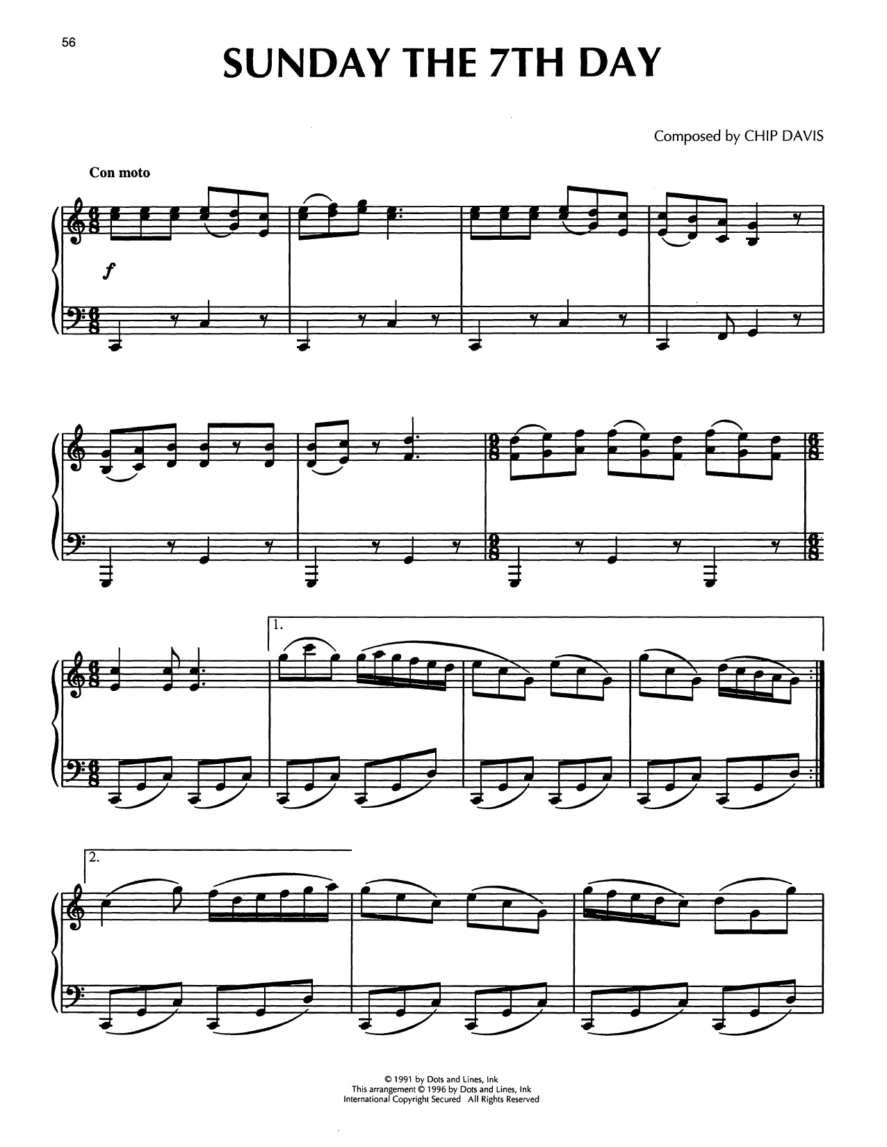 Mannheim Steamroller Sunday The 7th Day Sheet Music Notes & Chords for Piano Solo - Download or Print PDF